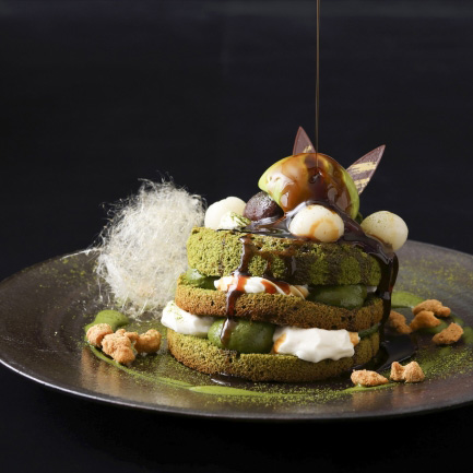 まるでパフェのような京都の抹茶パンケーキ。
