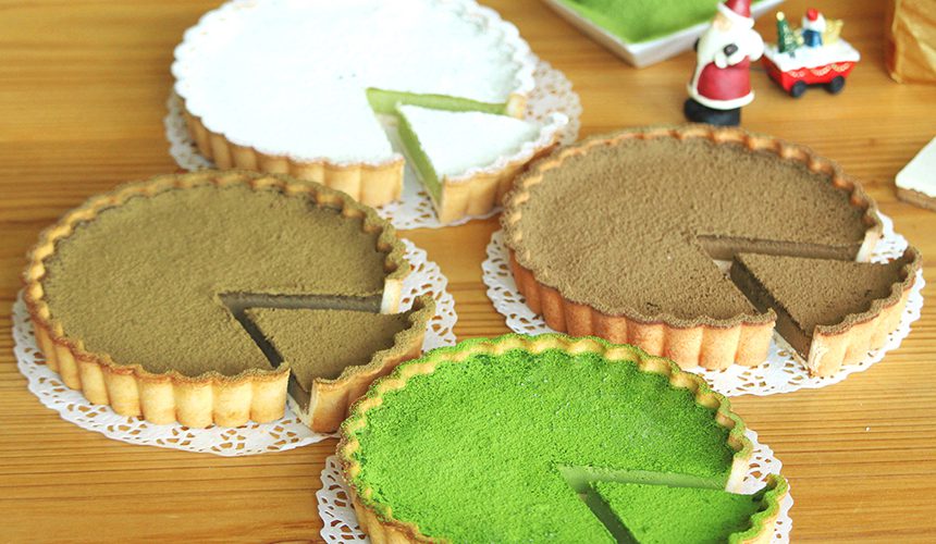 4種のお茶味を食べ比べ!4種のお茶尽くしチーズケーキ